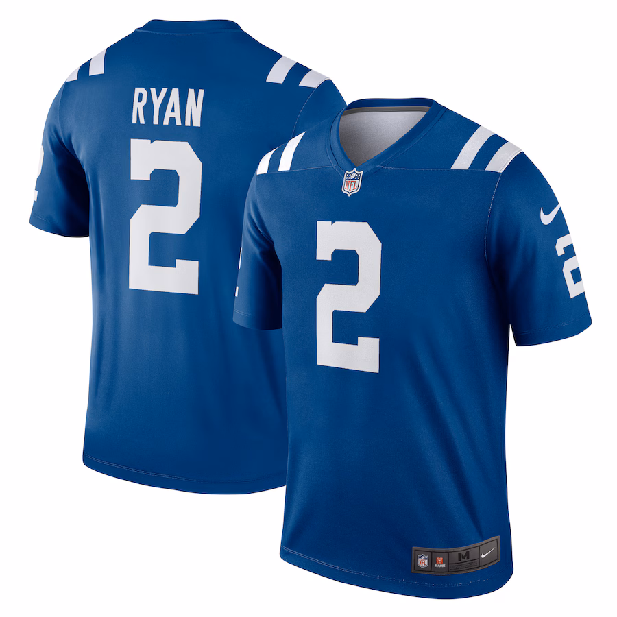 Men's Indianapolis Colts Matt Ryan Nike Royal Team Legend Player Performance Top - Puhuasuan