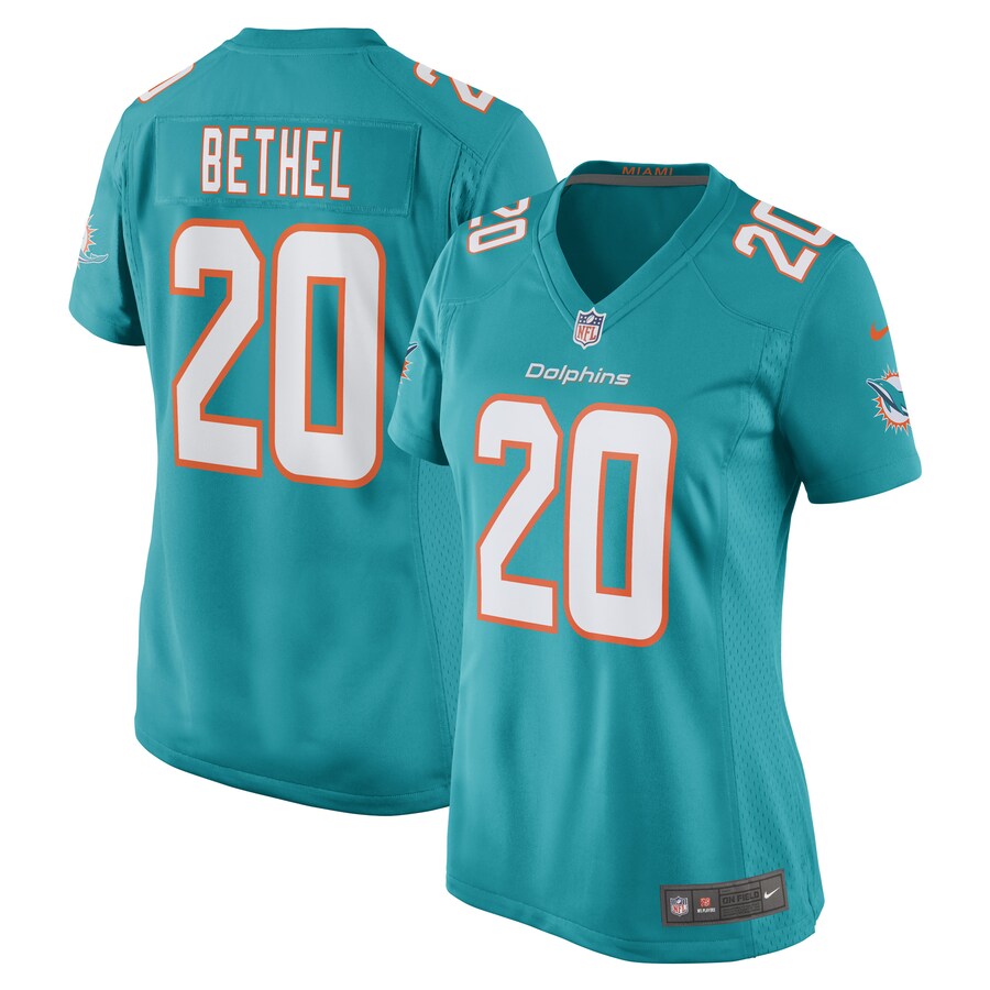 Women's Miami Dolphins Justin Bethel Nike Aqua Game Player Jersey - Puhuasuan