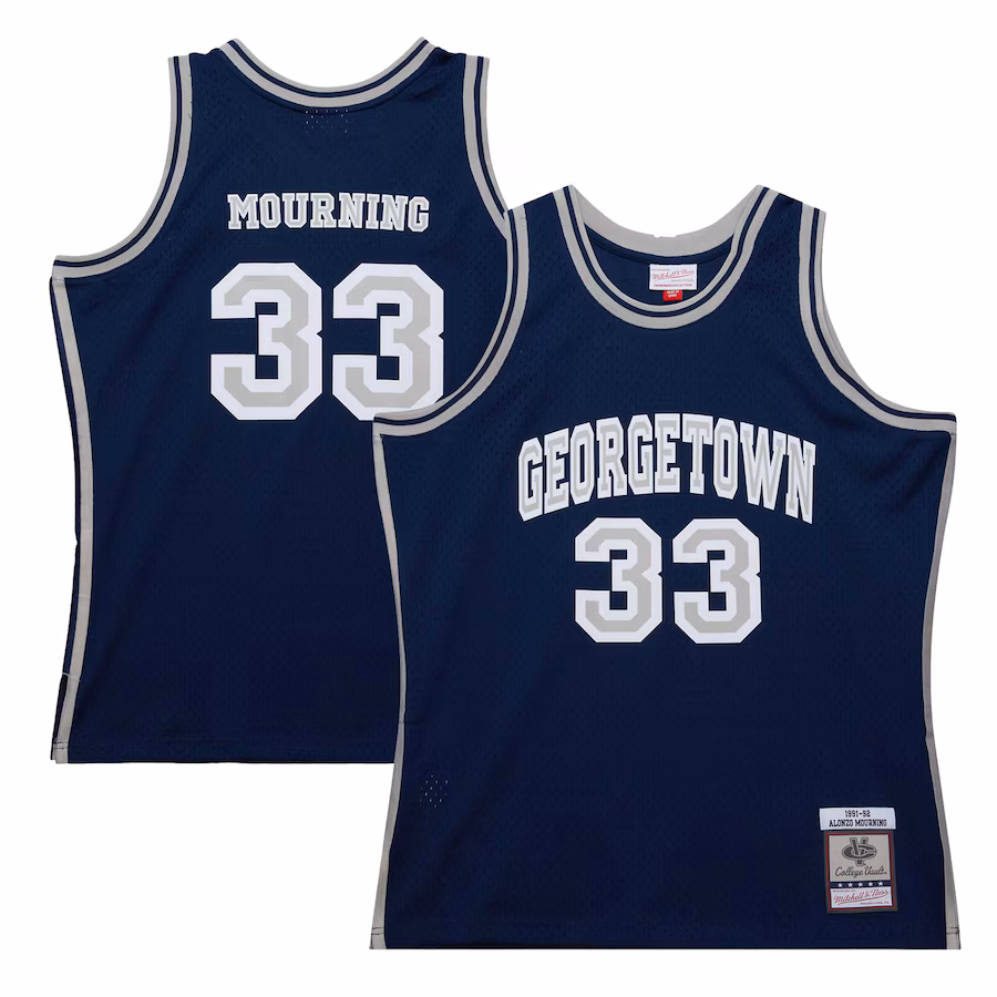 Alonzo Mourning Georgetown Hoyas Mitchell & Ness 1991/92 Swingman Player Jersey - Navy - Puhuasuan