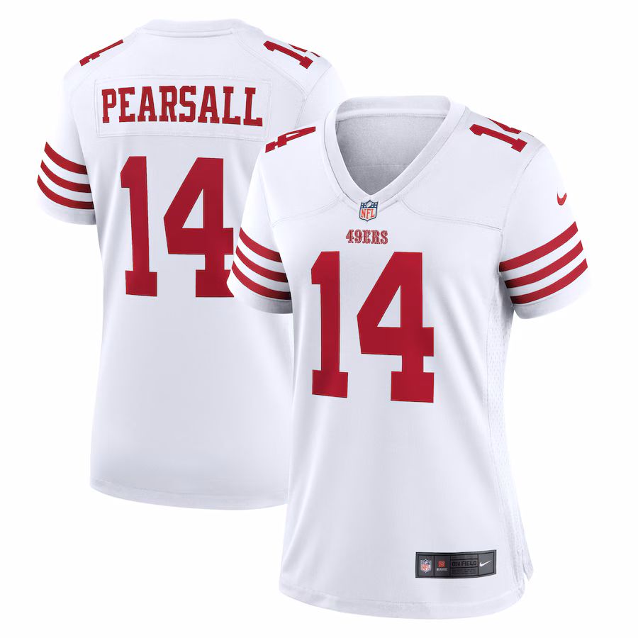Women's San Francisco 49ers Ricky Pearsall Nike  White White Game Jersey - Puhuasuan