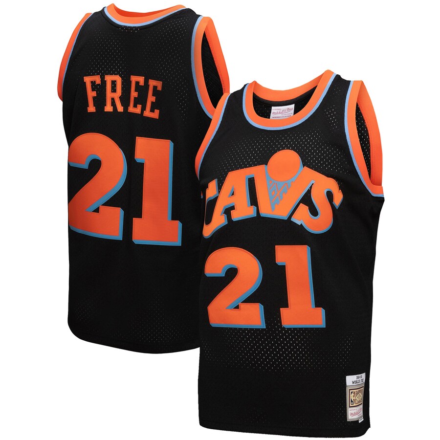 Men's Cleveland Cavaliers Mitchell & Ness Black 1984-85 Hardwood Classics World B. Free Reload 3.0 Swingman Jersey - Puhuasuan