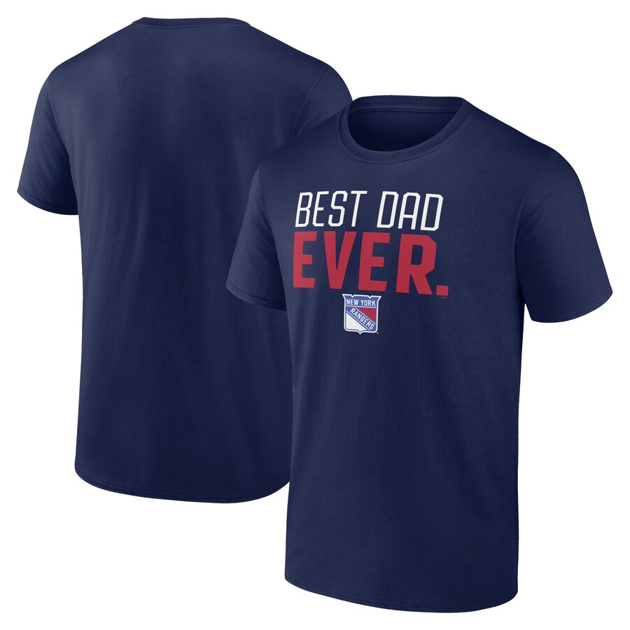 Men's New York Rangers Navy Best Dad Ever T-Shirt - Puhuasuan