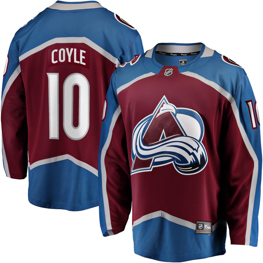 Men's Colorado Avalanche Charlie Coyle Fanatics Burgundy Home Breakaway Jersey - Puhuasuan
