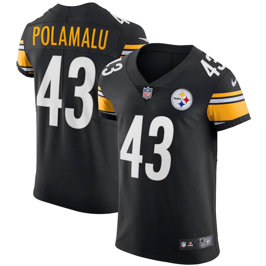 Men's Pittsburgh Steelers Troy Polamalu Nike Black Retired Player Elite Jersey - Puhuasuan