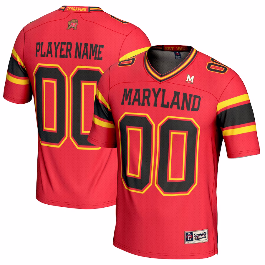 Maryland Terrapins GameDay Greats NIL Pick-A-Player Football Jersey - Red - Puhuasuan