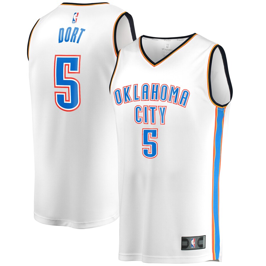 Men's Oklahoma City Thunder Luguentz Dort Fanatics White Fast Break Player Jersey - Association Edition - Puhuasuan