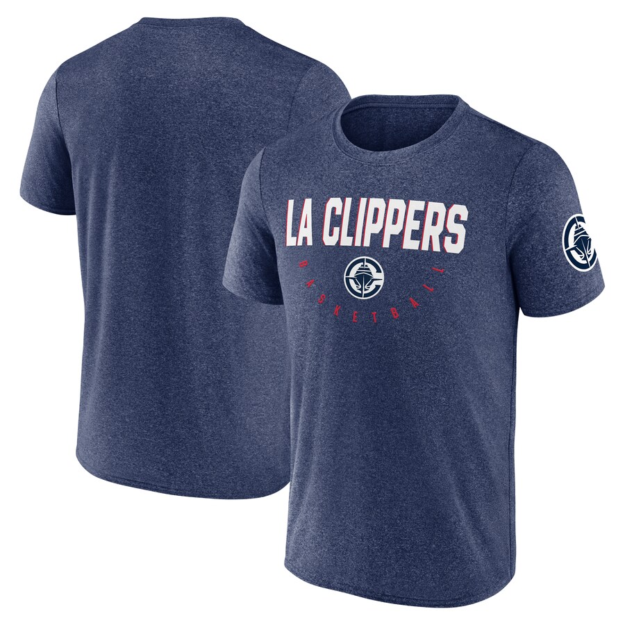 Men's LA Clippers Heather Navy Block Practice Performance T-Shirt - Puhuasuan
