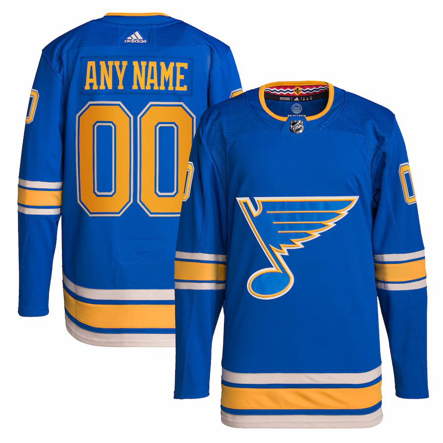 Men's St. Louis Blues adidas Blue Alternate Primegreen Authentic Custom Jersey - Puhuasuan
