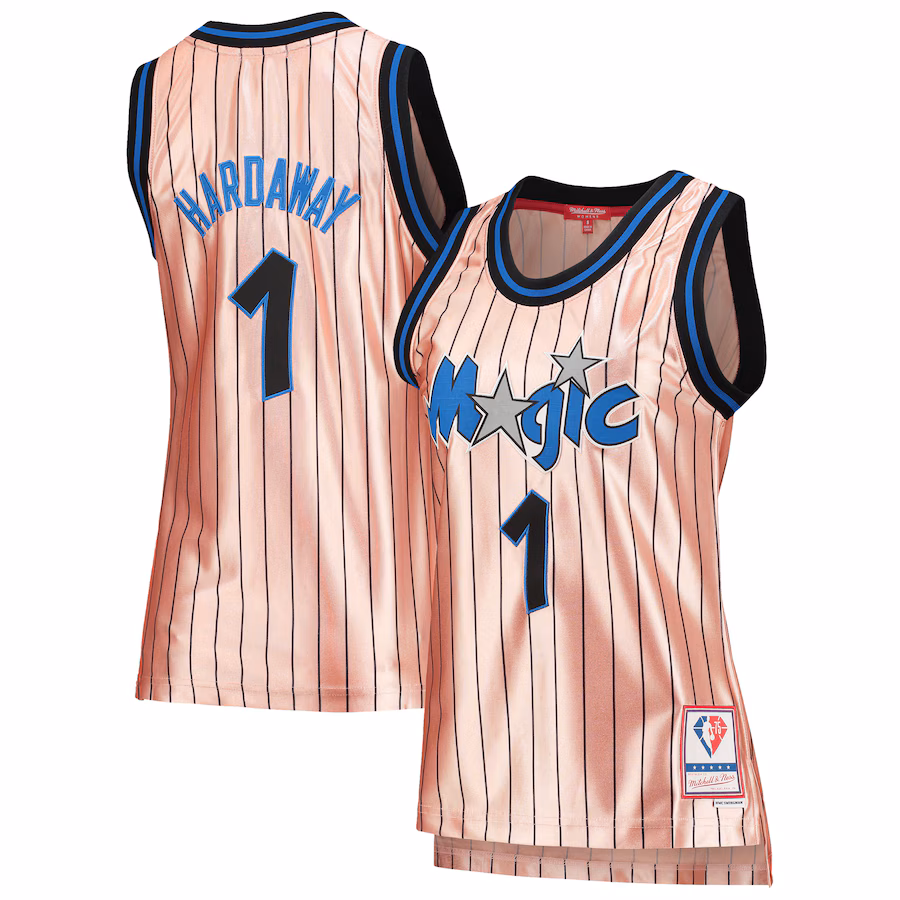 Women's Orlando Magic Penny Hardaway Mitchell & Ness Pink 75th Anniversary Rose Gold 1993 Swingman Jersey - Puhuasuan