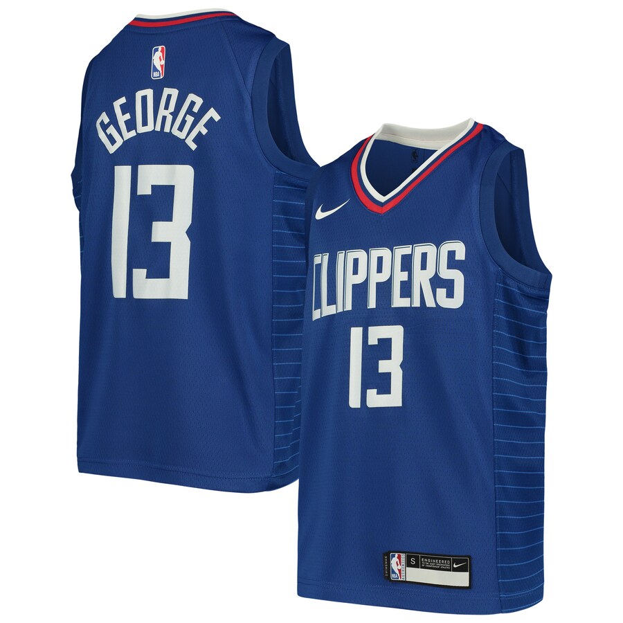 Youth LA Clippers Paul George Nike Royal Swingman Jersey - Icon Edition - Puhuasuan