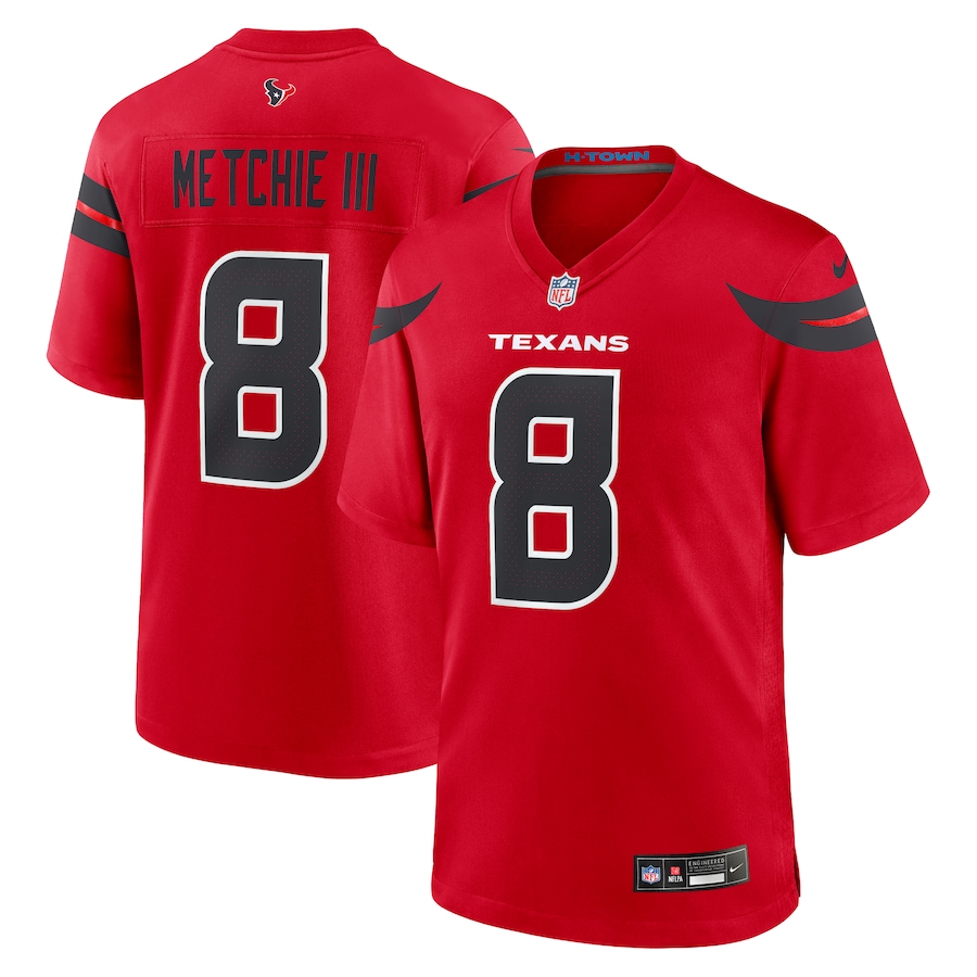 Men's Houston Texans John Metchie III Nike Red Alternate Game Jersey - Puhuasuan
