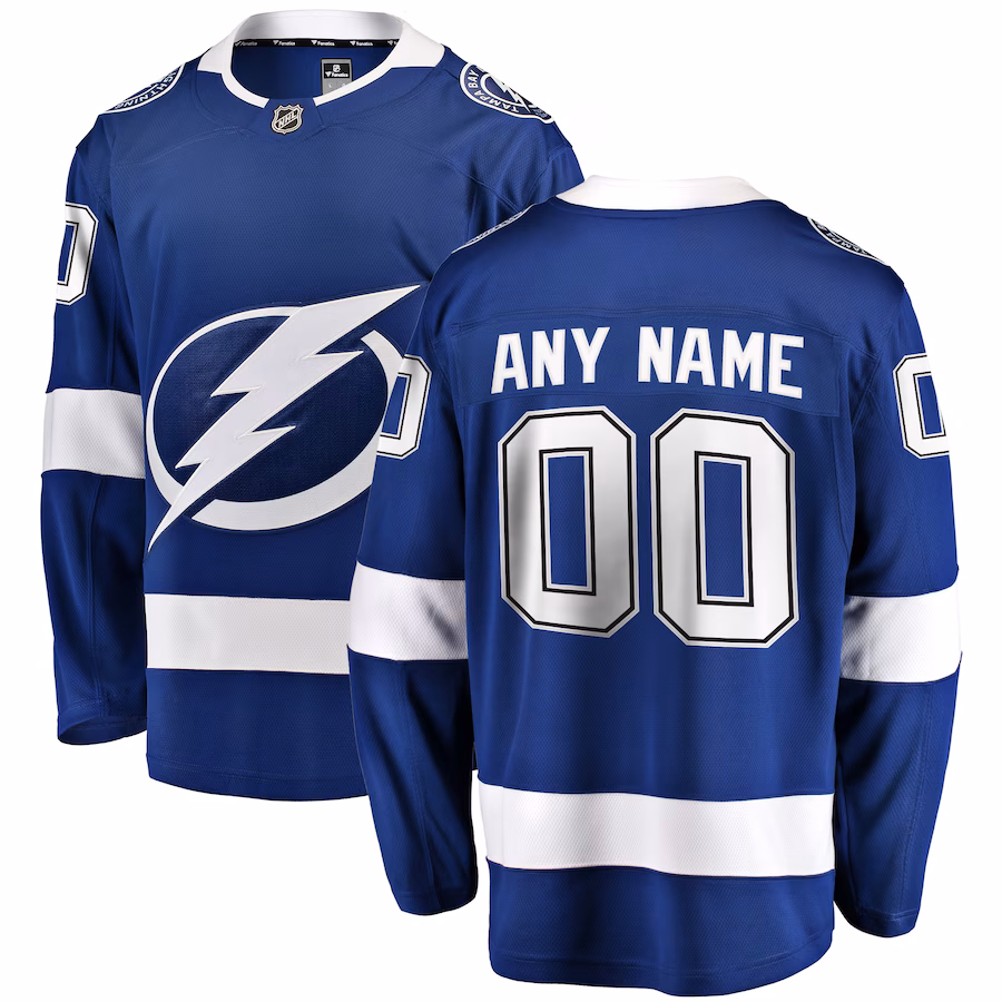 Men's Tampa Bay Lightning Fanatics Blue Home Breakaway Custom Jersey - Puhuasuan