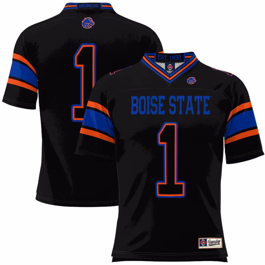 Youth GameDay Greats #1 Black Boise State Broncos Football Jersey - Puhuasuan