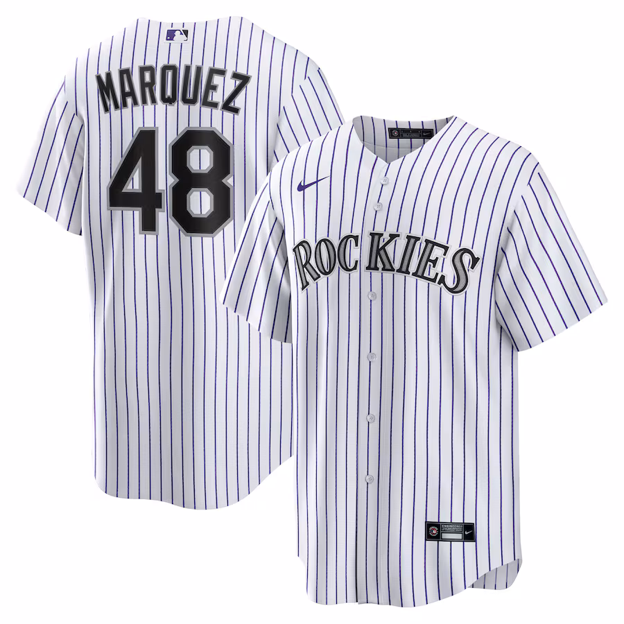 Men's Colorado Rockies German Marquez Nike White Home Replica Jersey - Puhuasuan