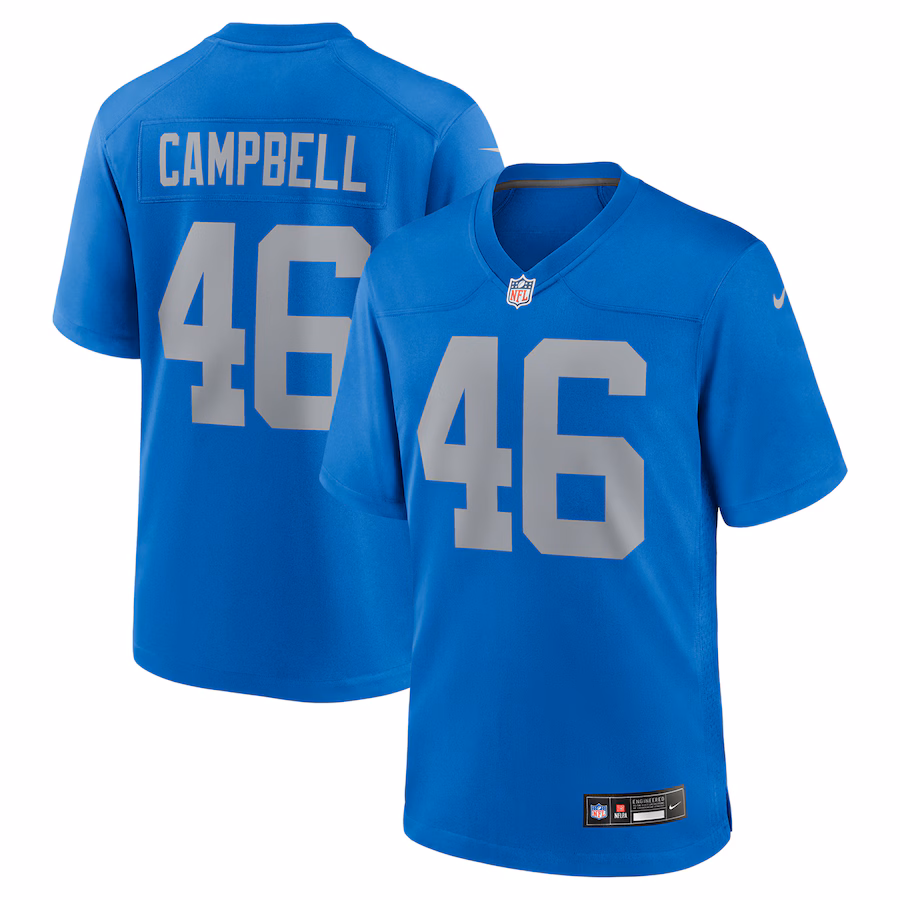 Men's Detroit Lions Jack Campbell Nike Blue Alternate Game Jersey - Puhuasuan