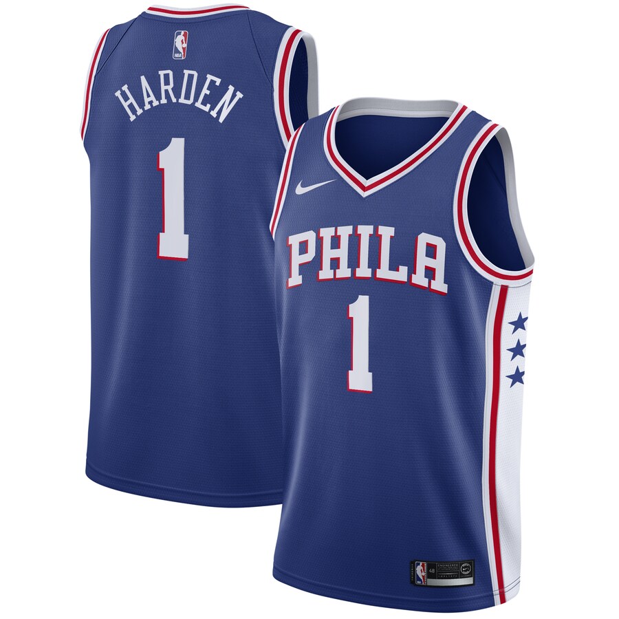 Men's Philadelphia 76ers James Harden Nike Royal Swingman Jersey - Icon Edition - Puhuasuan