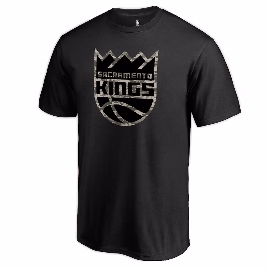 Men's Sacramento Kings Black Cloak Camo T-Shirt - Puhuasuan