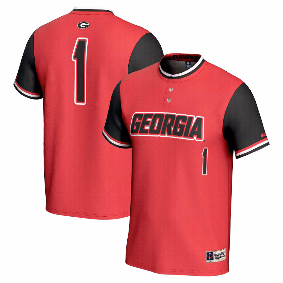 Unisex GameDay Greats #1 Red Georgia Bulldogs Lightweight Softball Jersey - Puhuasuan