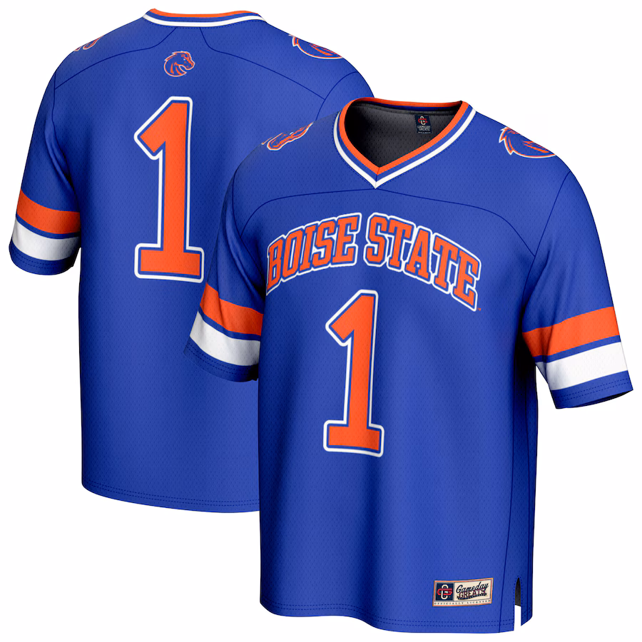 Youth GameDay Greats #1 Royal Boise State Broncos Lightweight Collegiate Football Fashion Jersey - Puhuasuan