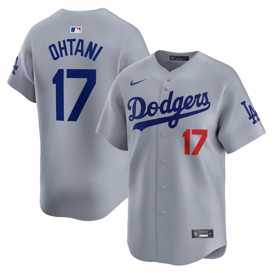 Men's Los Angeles Dodgers Shohei Ohtani Nike Gray Away Limited Player Jersey - Puhuasuan
