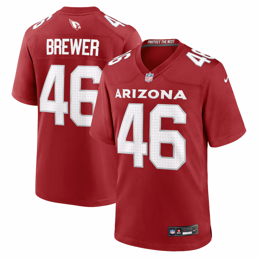 Men's Arizona Cardinals Aaron Brewer Nike Cardinal Team Game Jersey - Puhuasuan