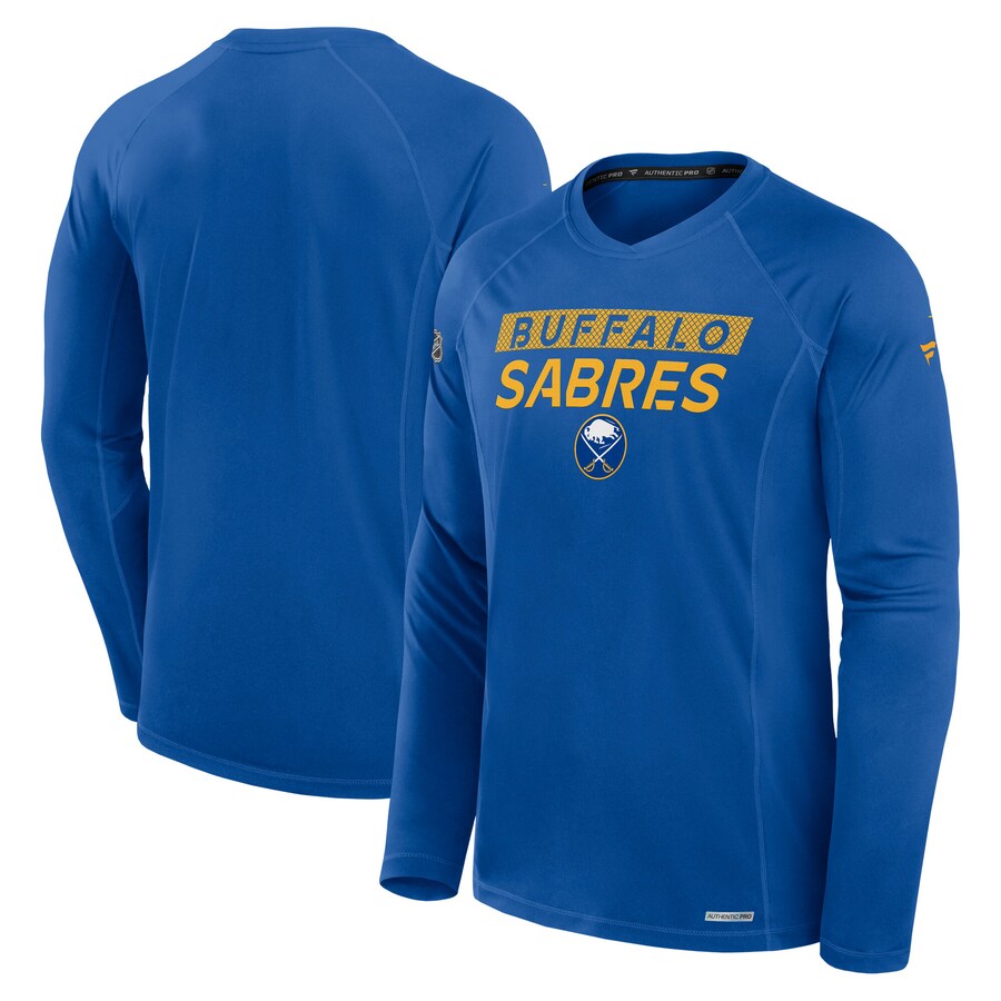 Men's Buffalo Sabres Fanatics Royal Authentic Pro Rink Tech Long Sleeve T-Shirt - Puhuasuan