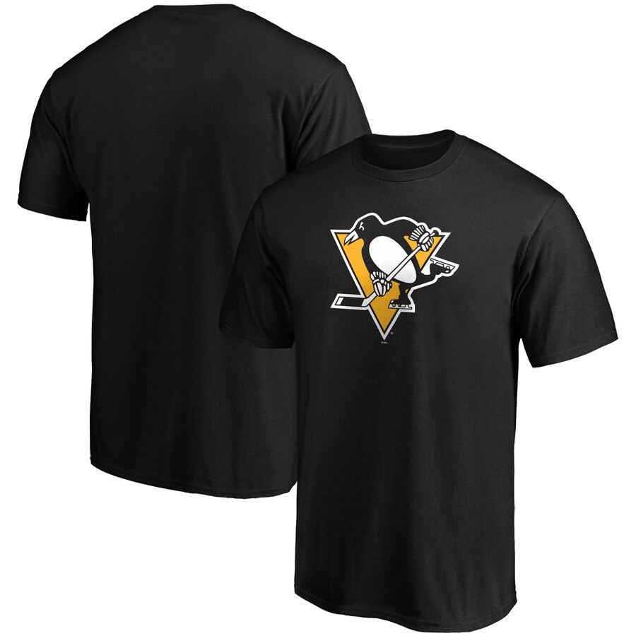 Men's Pittsburgh Penguins Fanatics Black Team Primary Logo T-Shirt - Puhuasuan