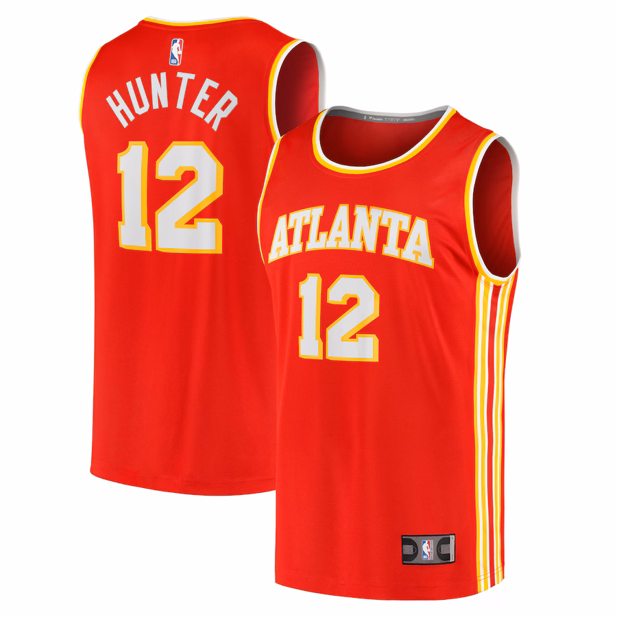 Youth Atlanta Hawks De'Andre Hunter Fanatics Red Fast Break Replica Jersey - Icon Edition - Puhuasuan