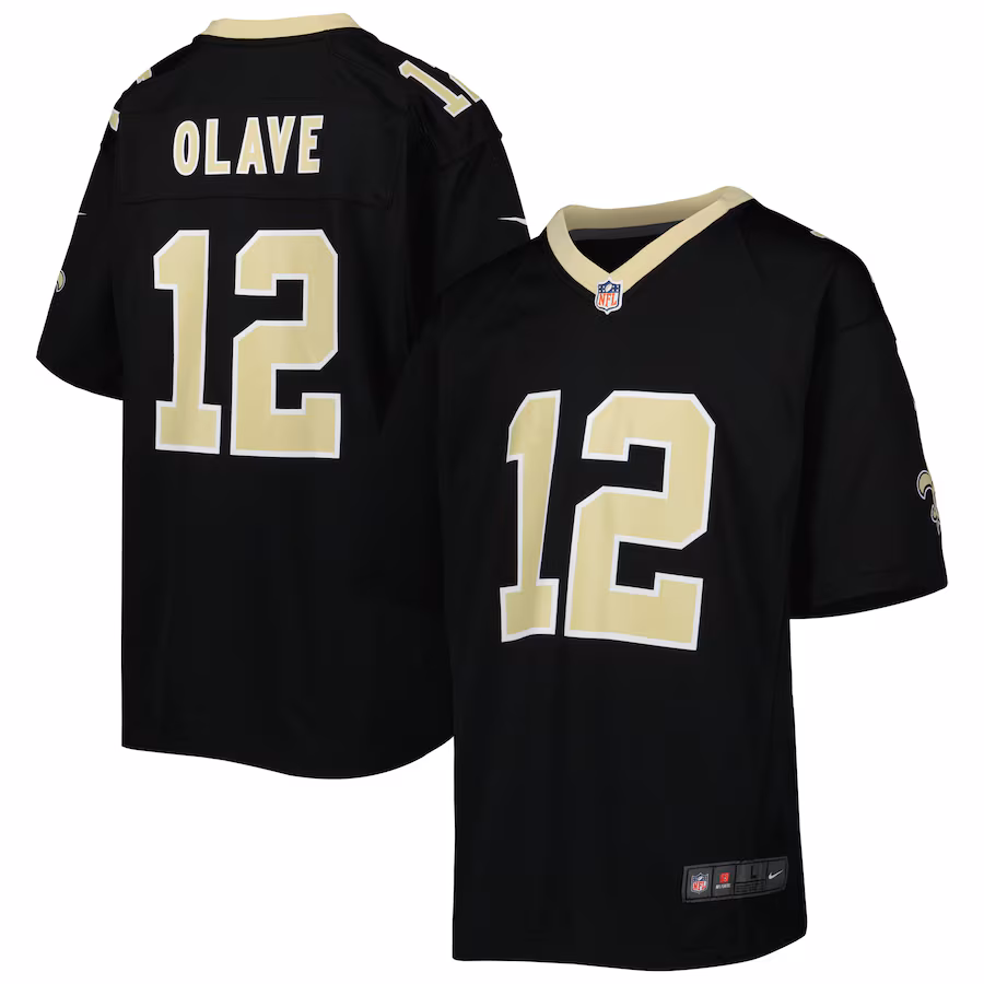 Youth New Orleans Saints Chris Olave Nike Black Game Jersey - Puhuasuan