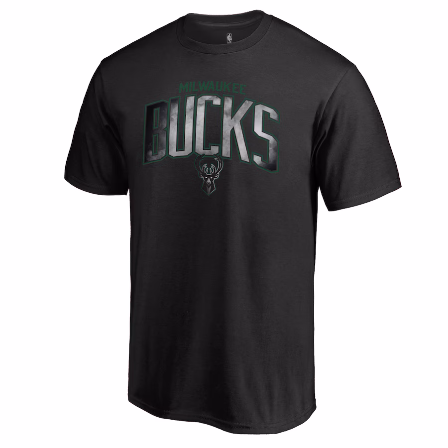 Men's Milwaukee Bucks Black Arch Smoke T-Shirt - Puhuasuan