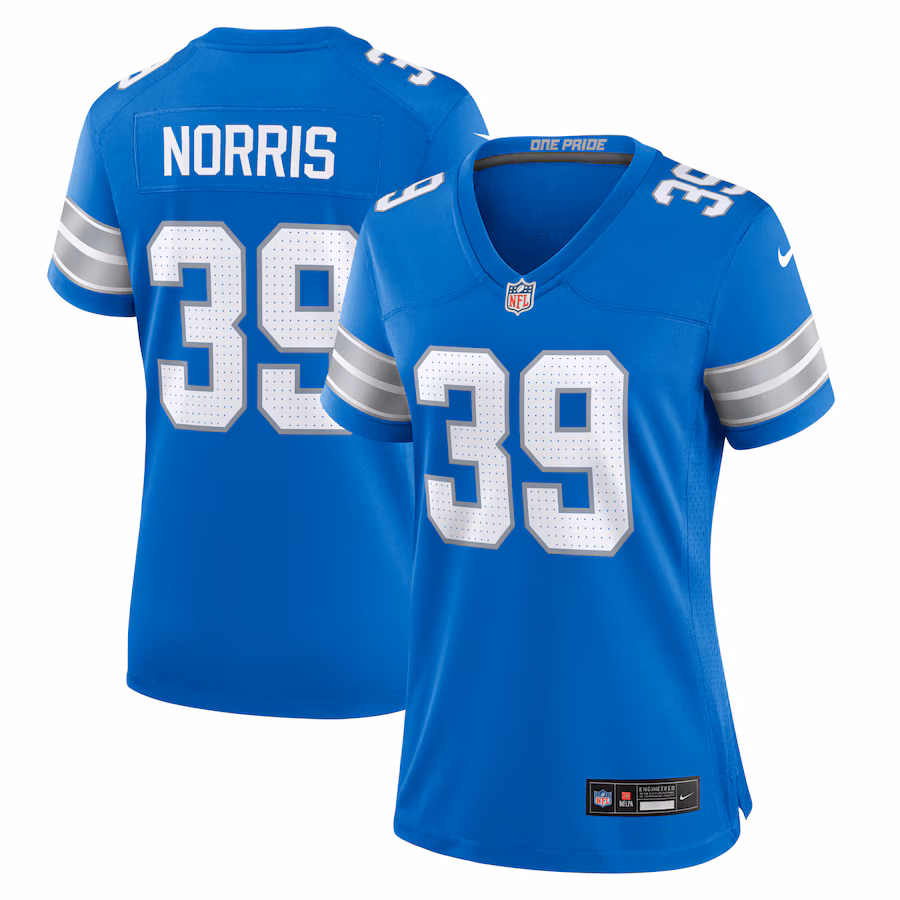 Women's Detroit Lions Morice Norris Nike  Blue Game Jersey - Puhuasuan