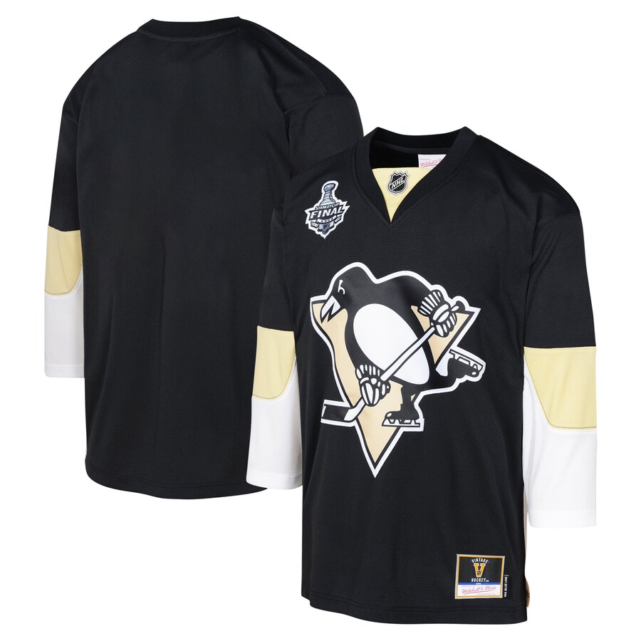 Youth Pittsburgh Penguins Mitchell & Ness Black 2008 Blue Line Blank Jersey - Puhuasuan