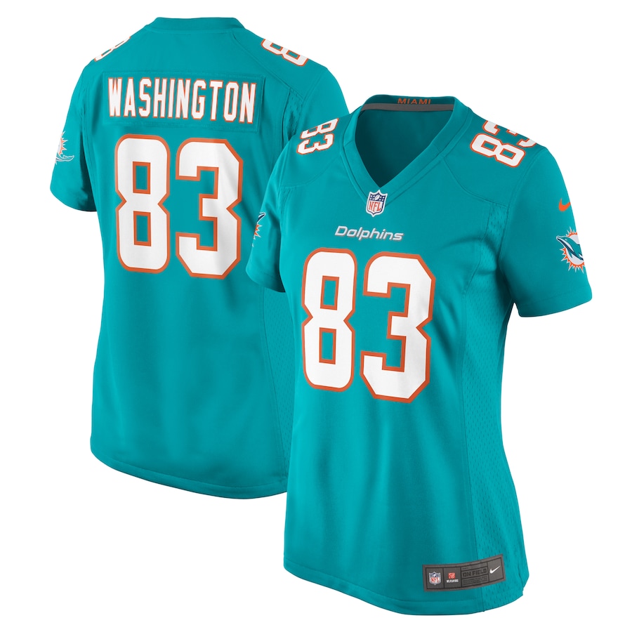 Women's Miami Dolphins Malik Washington Nike Aqua Game Jersey - Puhuasuan
