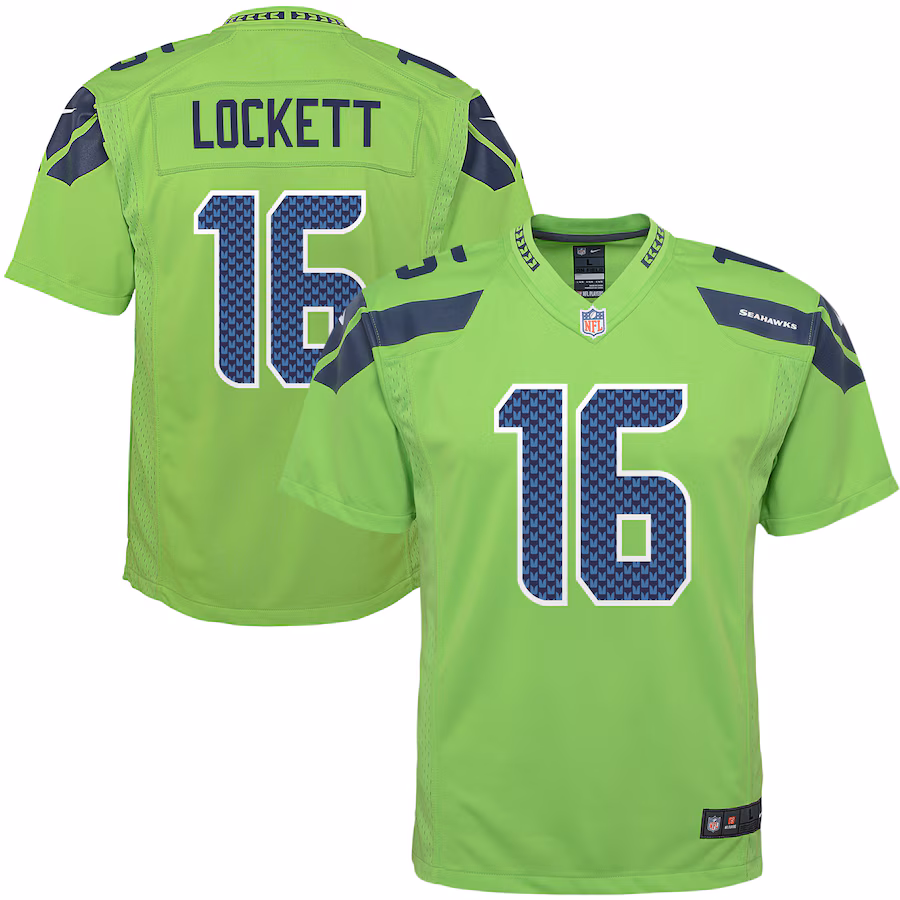 Youth Seattle Seahawks Tyler Lockett Nike Neon Green Game Jersey - Puhuasuan