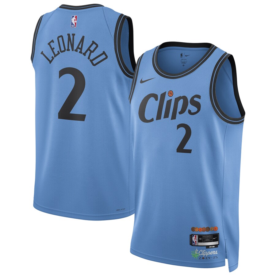Unisex LA Clippers Kawhi Leonard Nike Light Blue 2024/25 Swingman Player Jersey - City Edition - Puhuasuan