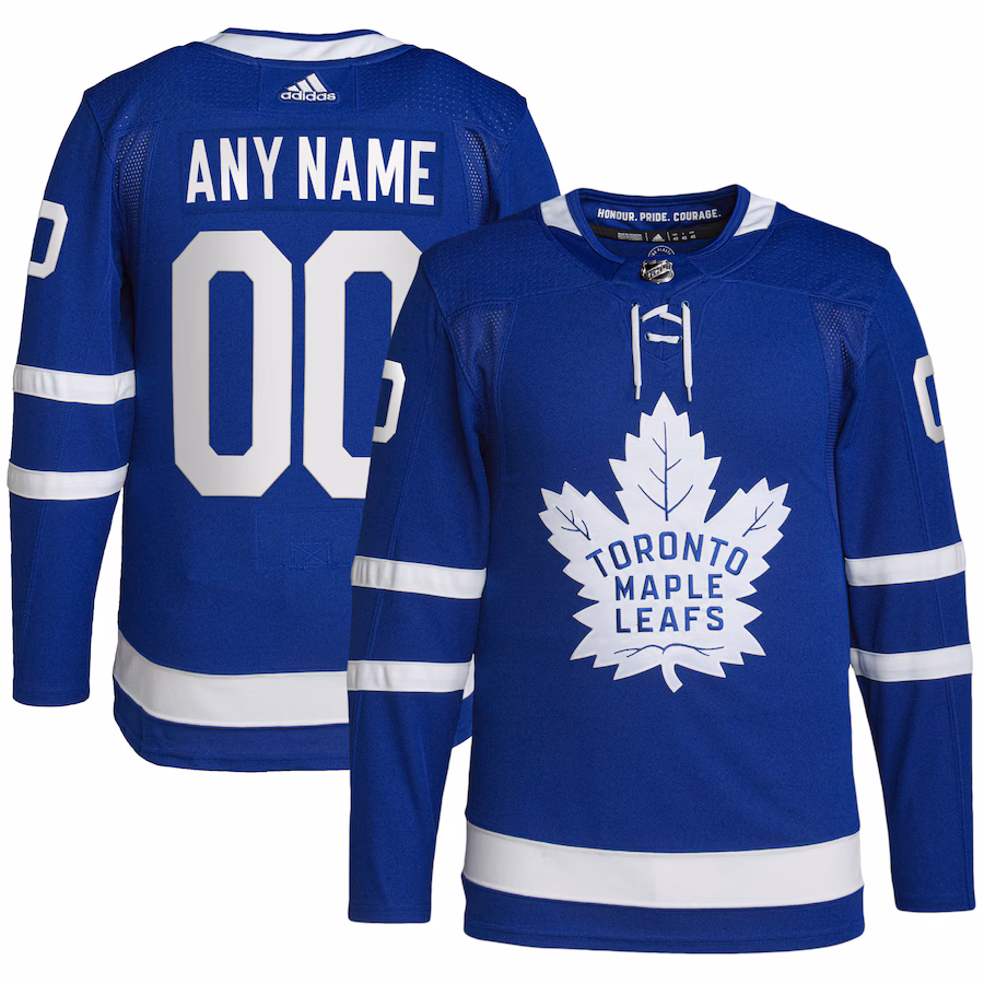 Men's Toronto Maple Leafs adidas Royal Home Primegreen Authentic Custom Jersey - Puhuasuan