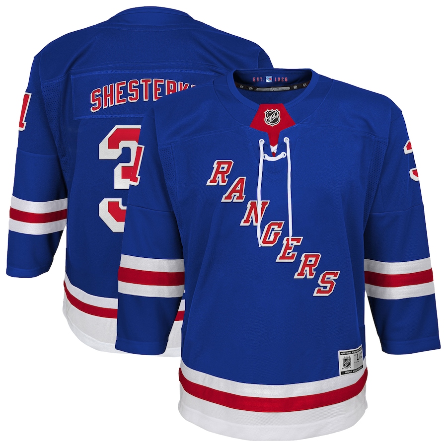 Youth New York Rangers Igor Shesterkin Blue Home Premier Player Jersey - Puhuasuan