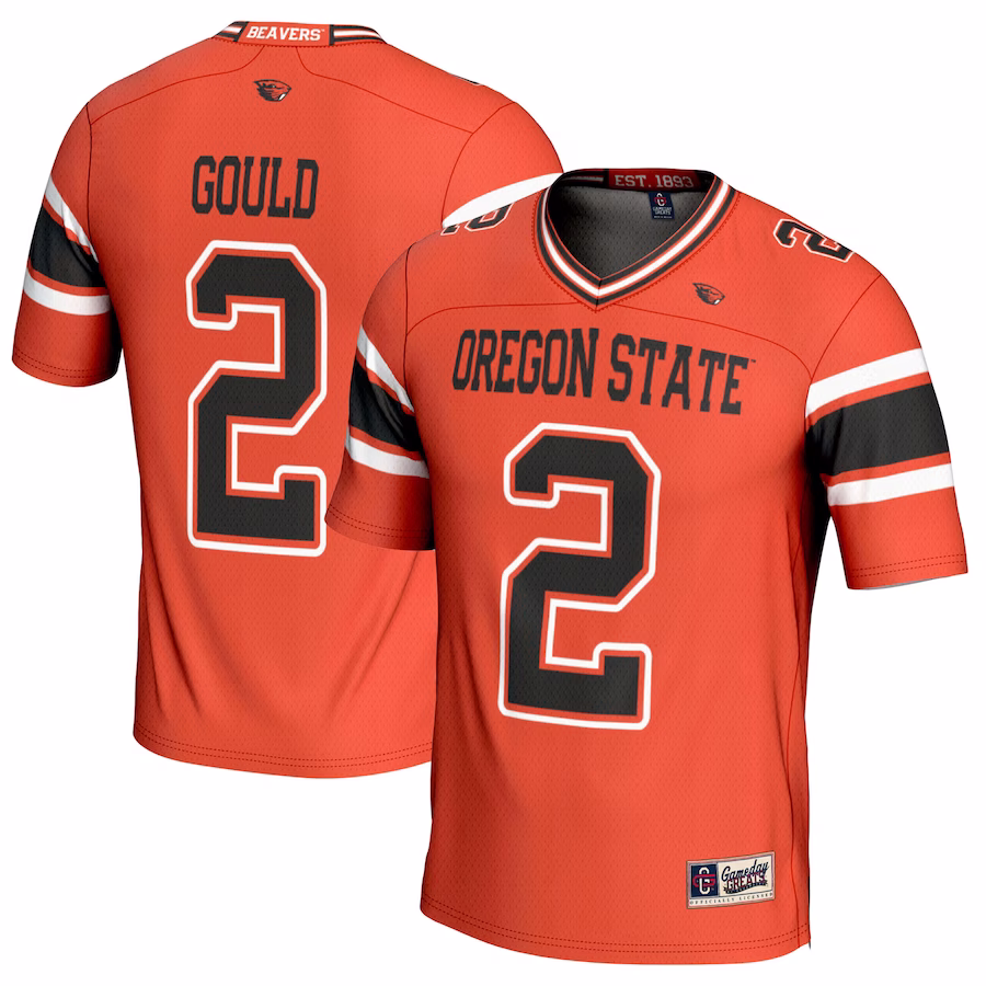 Anthony Gould Oregon State Beavers GameDay Greats NIL Player Football Jersey - Orange - Puhuasuan