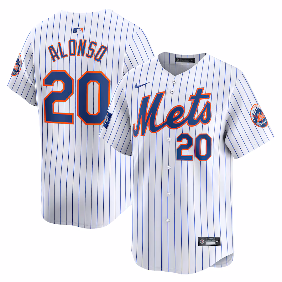 Men's New York Mets Pete Alonso Nike White 2024 MLB World Tour London Series Home Limited Player Jersey - Puhuasuan