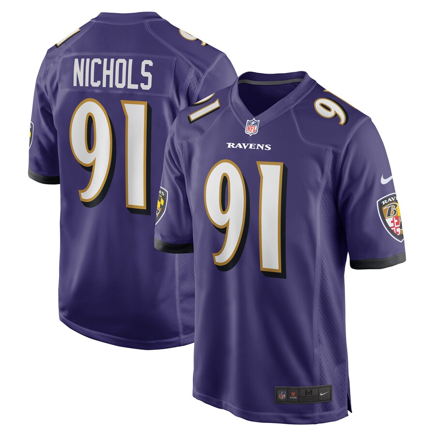 Men's Baltimore Ravens Rayshad Nichols Nike Purple Game Player Jersey - Puhuasuan