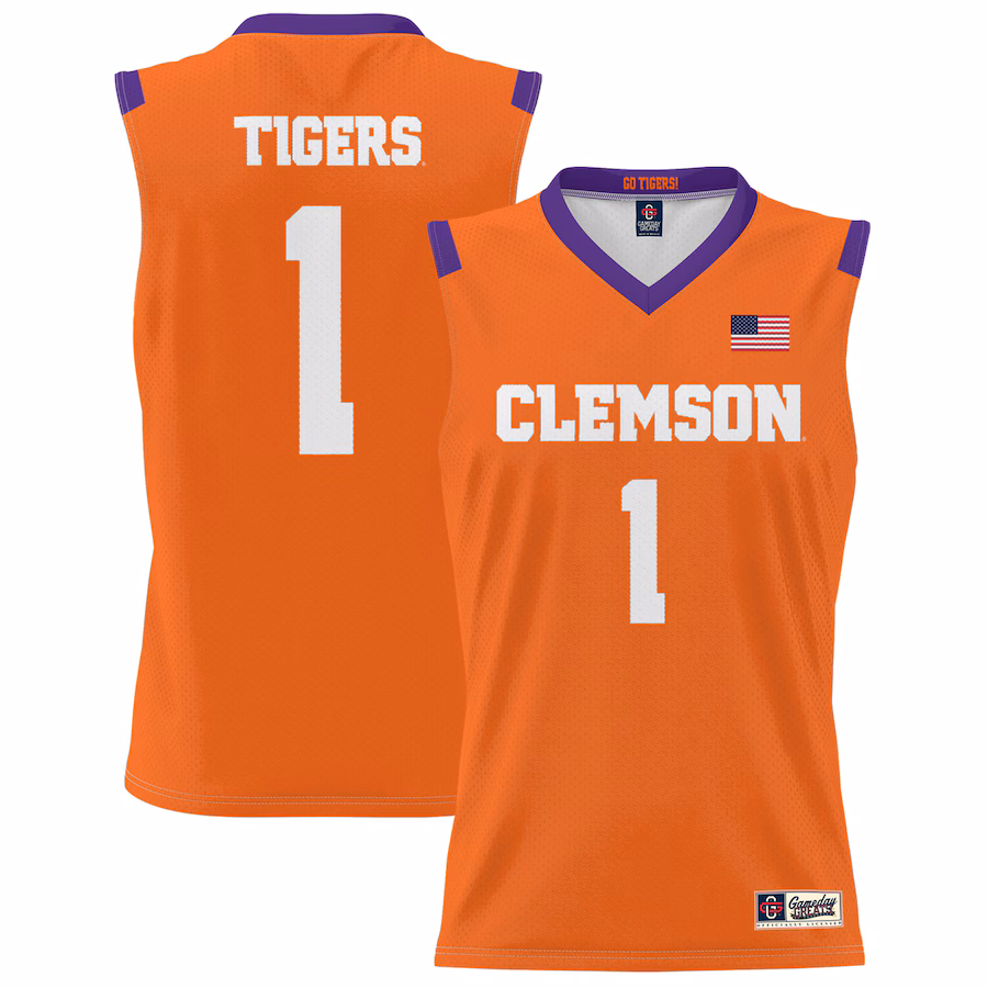 Youth GameDay Greats #1 Orange Clemson Tigers Lightweight Basketball Jersey - Puhuasuan