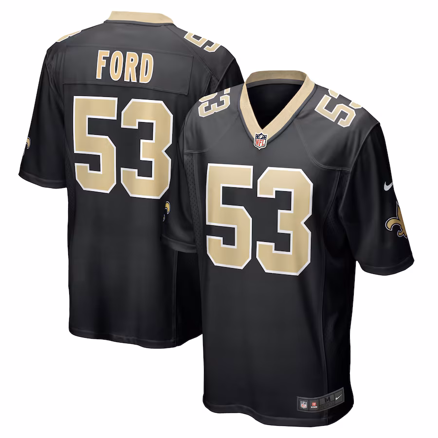 Men's New Orleans Saints Jaylan Ford Nike Black Game Jersey - Puhuasuan