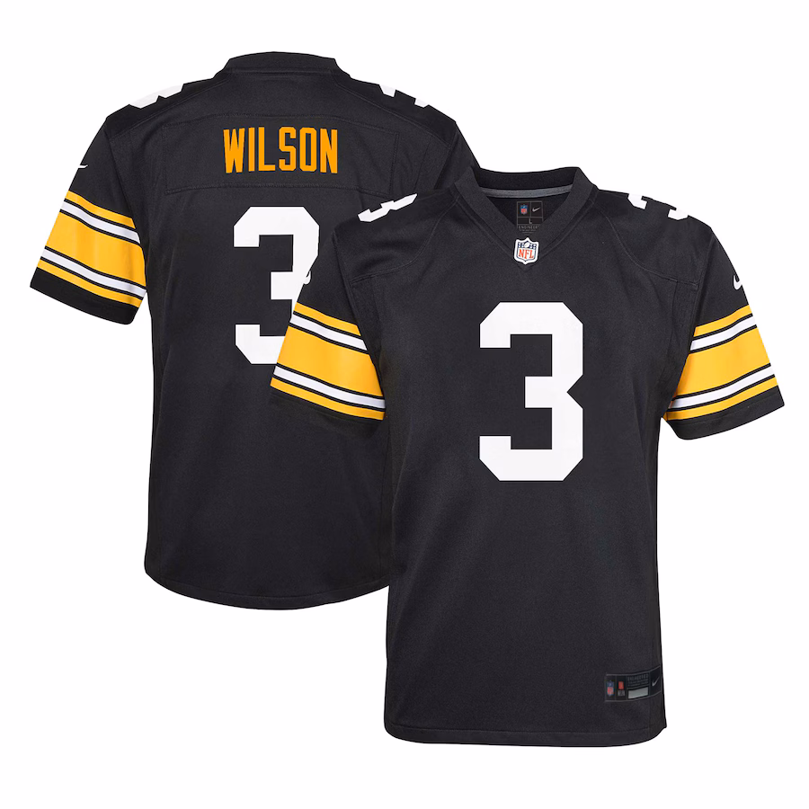 Youth Pittsburgh Steelers Russell Wilson Nike Black Alternate Player Game Jersey - Puhuasuan