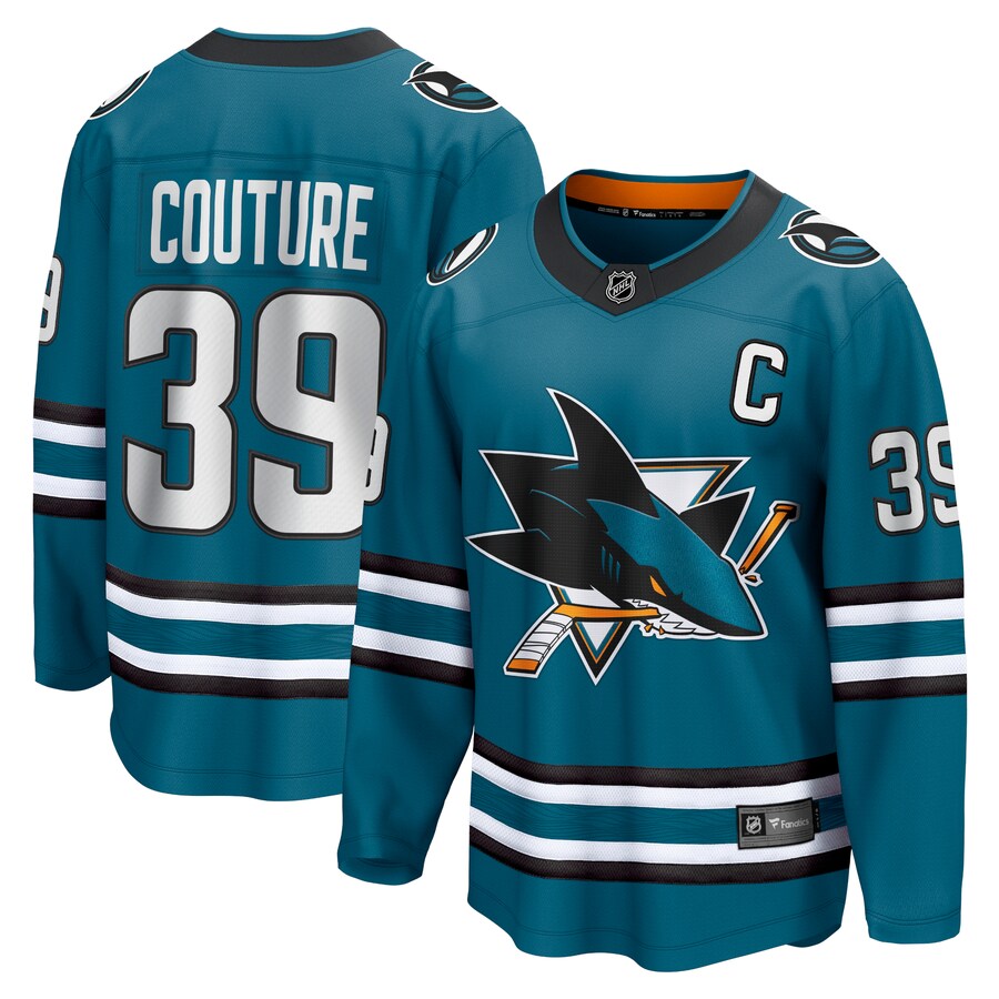 Men's San Jose Sharks Logan Couture Fanatics Branded Teal Home Premier Breakaway Player Jersey - Puhuasuan
