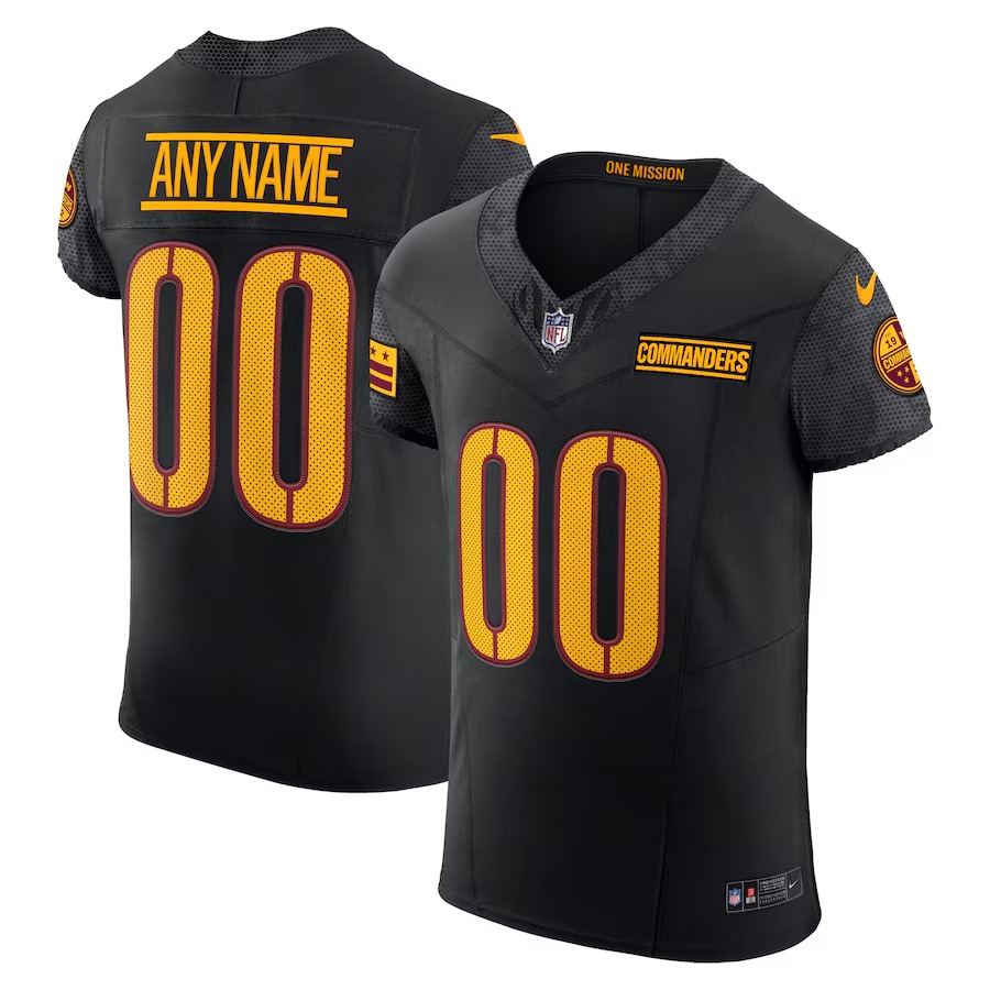 Men's Washington Commanders Nike Black Alternate Vapor F.U.S.E. Elite Custom Jersey - Puhuasuan