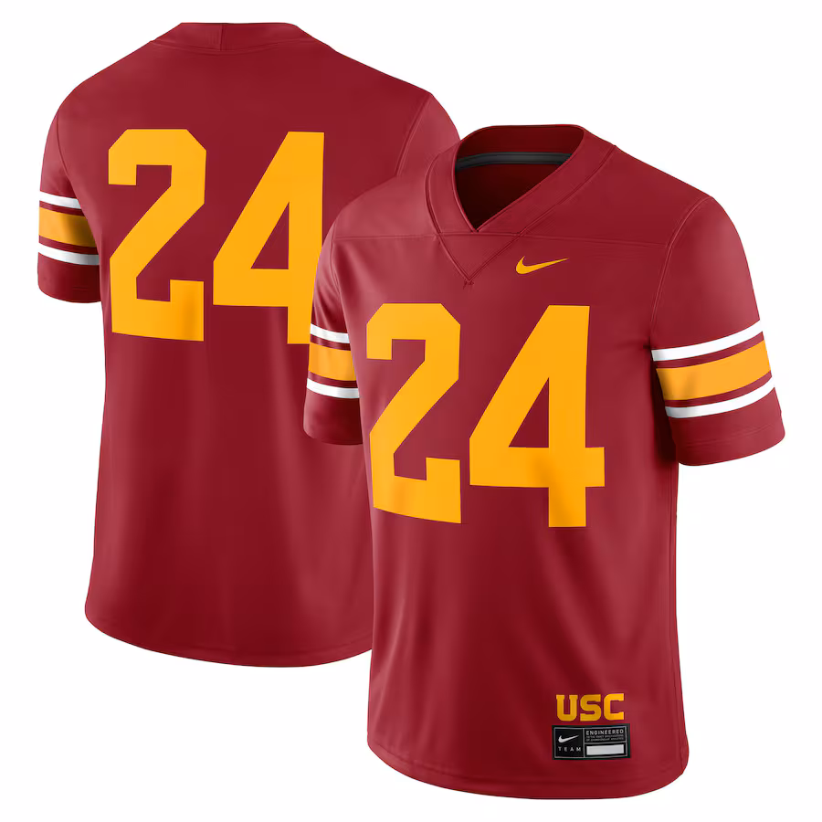 Men's Nike #24 Cardinal USC Trojans Alternate Game Jersey - Puhuasuan