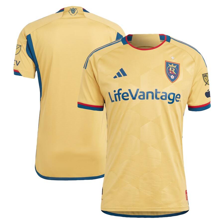 Men's Real Salt Lake adidas Gold 2023 The Beehive State Kit Authentic Jersey - Puhuasuan