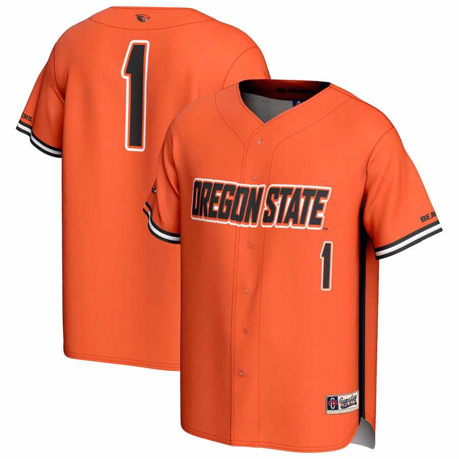 #1 Oregon State Beavers GameDay Greats Lightweight Baseball Fashion Jersey - Orange - Puhuasuan