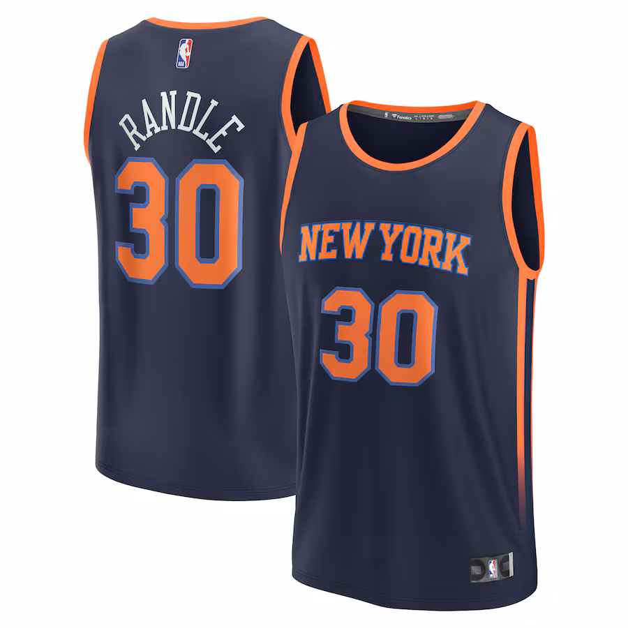 Men's New York Knicks Julius Randle Fanatics Navy Fast Break Replica Player Jersey - Statement Edition - Puhuasuan