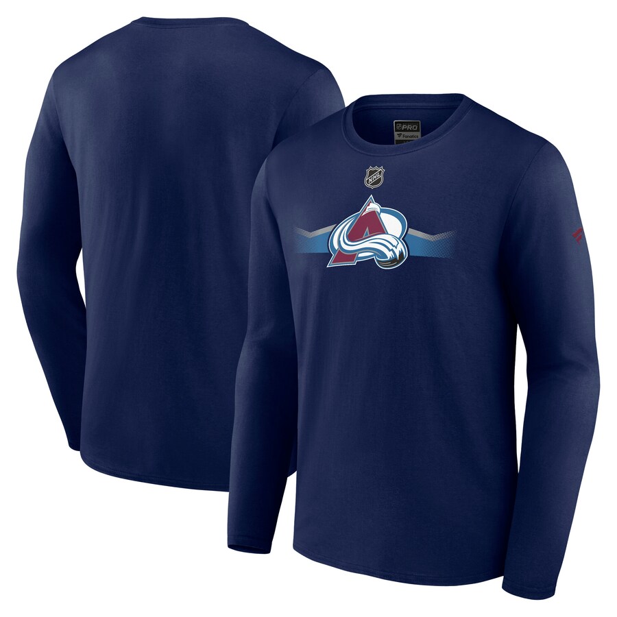 Men's Colorado Avalanche Fanatics Navy Authentic Pro Secondary Long Sleeve T-Shirt - Puhuasuan